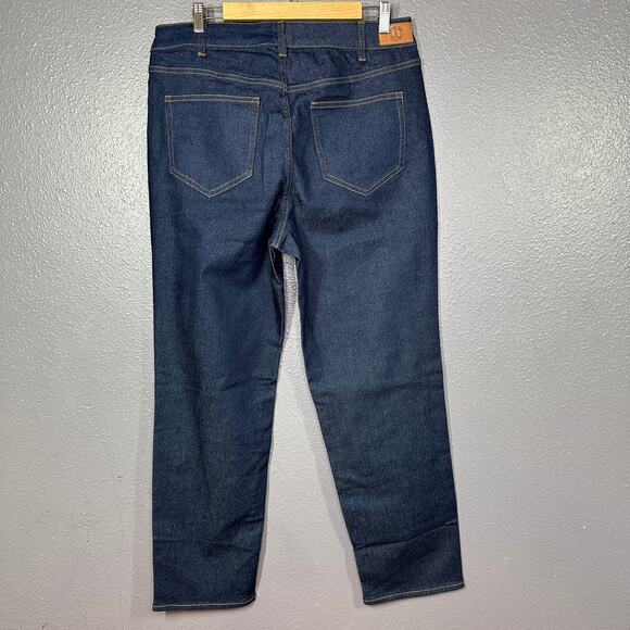 Lnads End Jeans Women's Size 16W Straight Leg Dark Wash Blue Stretch NEW - Picture 2 of 6